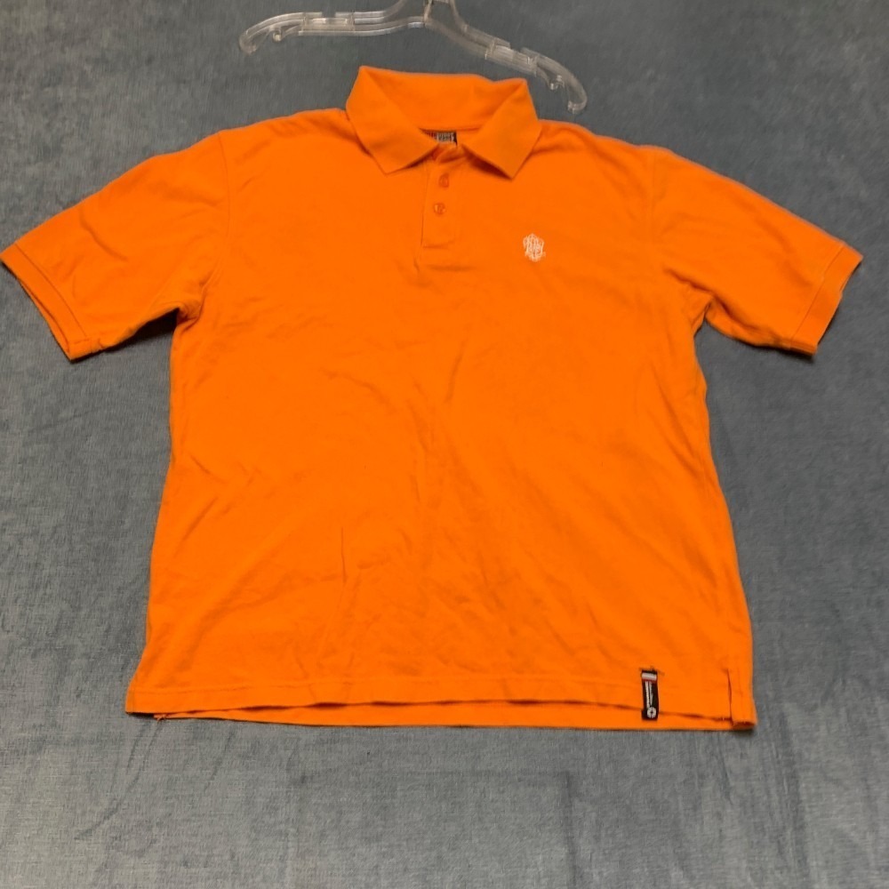 Southpole Authentic Polo Shirt Men Large Orange Knit Cotton Golf Performance